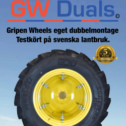 Dubbelmontage GW-Duals 16x38 305 trumma utan däck,JD-gul